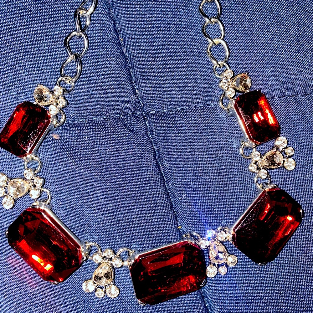 Rhinestone Ruby Necklace - Gorgeous